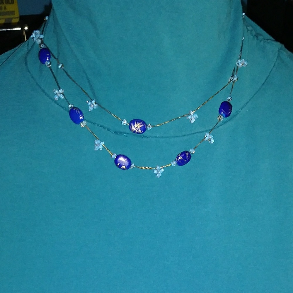 Blue German acrylic jewelry NWOT - Picture 2 of 2